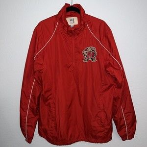 Box Seat Clothing Red Maryland Terrapin Pullover Windbreaker Jacket Size LT.